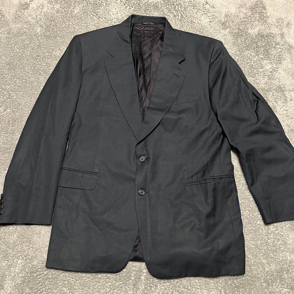 Canali Blazer Sport Coat Mens 54 US 44 Made In Italy 2 Buttons Jacket Blue **